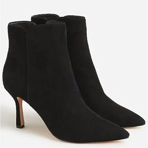 J Crew Pointed Toe Boots 
Kid Suede w/ piping - Lady Ankle Boot